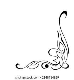 decorative corner design with stylized  leaves and curls. graphic decor