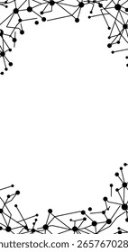 Decorative corner elements with a geometric plexus or network design. An abstract graphic for technology, science, or data concepts.