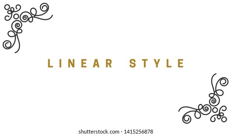 Decorative corner elements. Vintage, vector design elements, invitations, frames, menus, labels and websites. Graphics, vector. In a linear, antique style. On a white background.