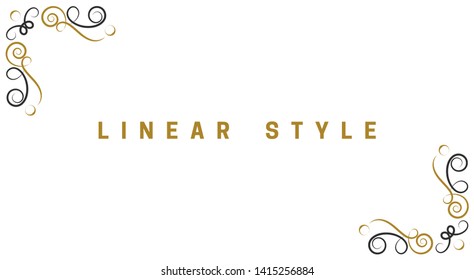 Decorative corner elements. Vintage, vector design elements, invitations, frames, menus, labels and websites. Graphics, vector. In a linear, antique style. On a white background.