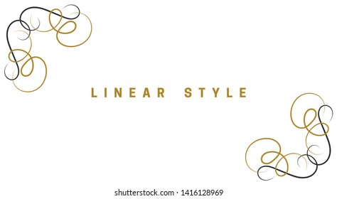 Decorative corner elements. Vintage, vector design elements, invitations, frames, menus, labels and websites. Graphics, vector. In a linear, antique style. On a white background.