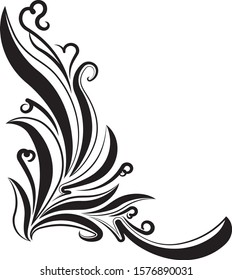 Decorative corner, floral branch for your design.