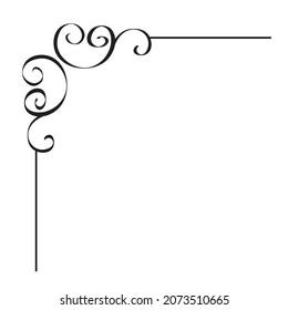 Marco decorativo. Elemento de diseño ornamental, decoración de esquina de página.