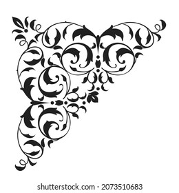 Dekorativer Eckrahmen. Zierdesign-Element, Seitenbereichsdekoration.