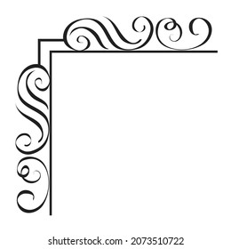 Decorative Corner Frame. Ornamental design element, page corner decoration.