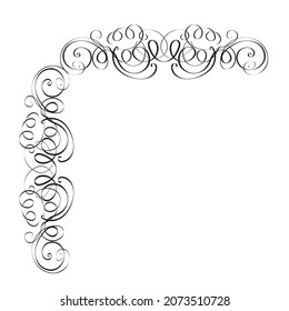 Decorative Corner Frame. Ornamental design element, page corner decoration.