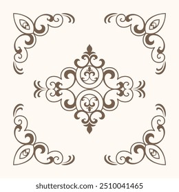 decorative corner frame square border frame border line greeting card invitation card product label