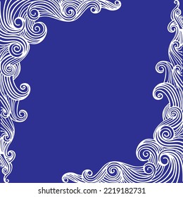 Decorative corner with frosty pattern for greeting cards