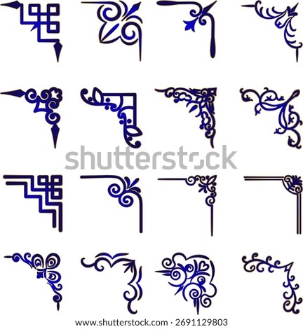 decorative corner ornament, vintage frame element