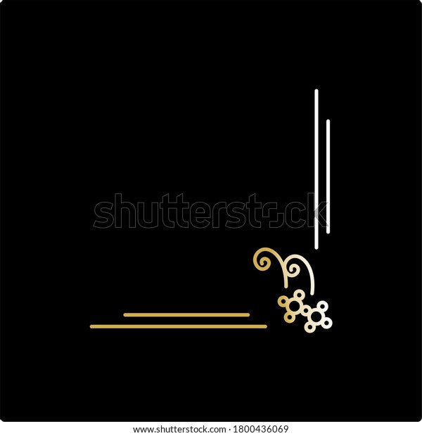decorative\
corner vector gold and white icon in outline\
