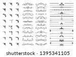 Decorative corners and dividers. Ornamental curls border, royal ornaments and vintage filigree ornament corner vector illustration set