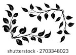 Decorative corners featuring leaf designs in a vibrant red vector style