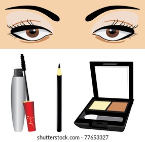 Decorative cosmetic for eyes. Vector