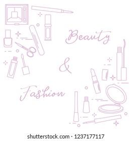 Decorative cosmetics. Accessories for nail care. Glamour fashion vogue style.