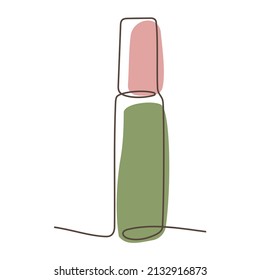 Decorative cosmetics for makeup - Mascara, continuous one line drawing, single line art. Vector illustration