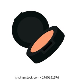 Decorative cosmetics, powder blush for face, vector isolated object on a white background in a flat style.
