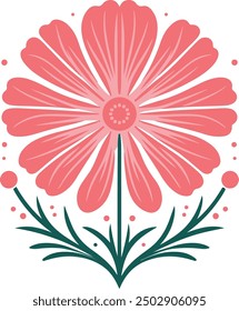 Decorative Cosmos flower symbol illustration