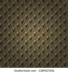 Decorative cosmos flowers repeating pattern. Vector illustration. Abstract elegance seamless pattern with floral motifs in beige, gray and brown colors.