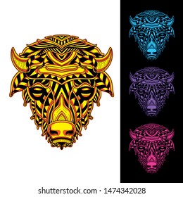 decorative cow glowing from pattern
