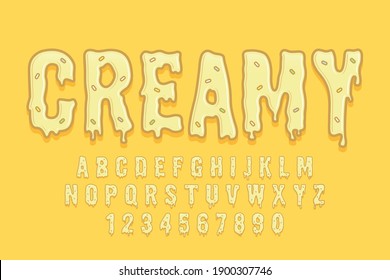 Decorative Creamy Font And Alphabet