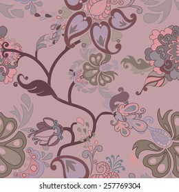 Decorative creative floral boho seamless pattern