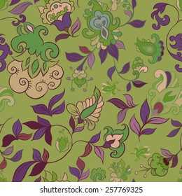 Decorative creative floral boho seamless pattern