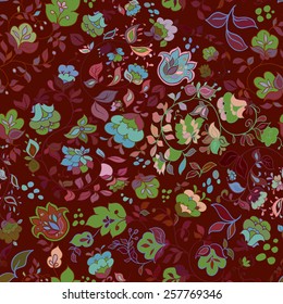 Decorative creative floral boho seamless pattern