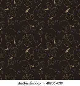 Decorative creative floral seamless pattern. Boho, country, rustic and hippie style. 