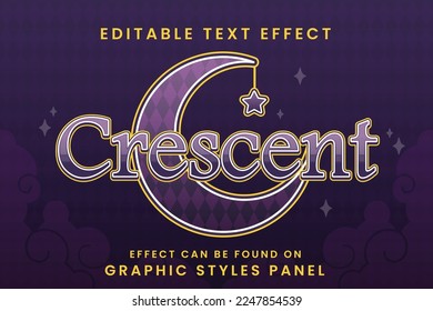 decorative crescent Font and Alphabet vector