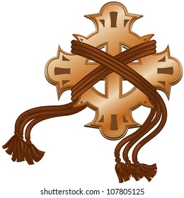 Decorative cross with cords