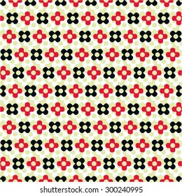 Decorative cross monochrome pattern, dot, polka, seamless vector background.