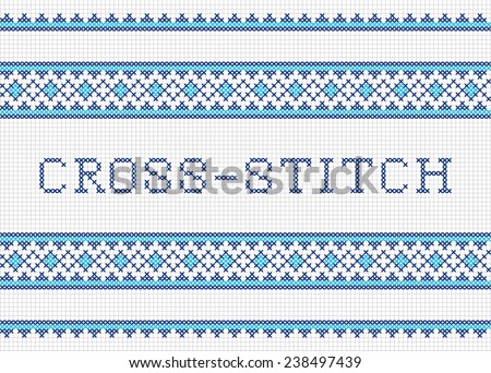 Decorative cross stitch needlework design. Cross-stitch.