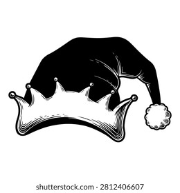 A decorative crown featuring a Santa hat, symbolizing holiday celebration and festive cheer, perfect for Christmas themed decorations.