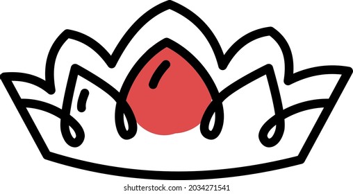 Corona decorativa, ilustración, vector, sobre fondo blanco.