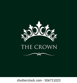 decorative crown isolated on green background