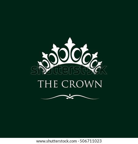 decorative crown isolated on green background