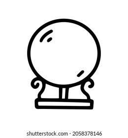 decorative crystal ball line vector doodle simple icon