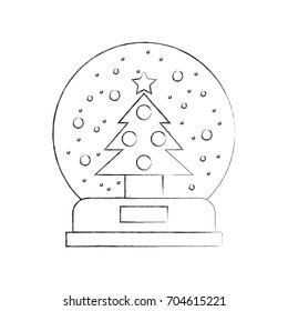 Decorative crystal ball with pine