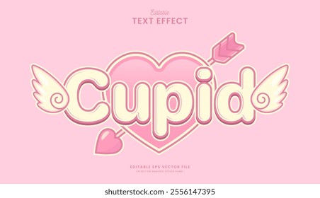 decorative cupid heart editable text effect design