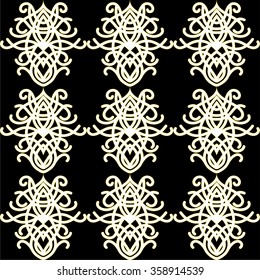 Decorative curls uniform line - vector seamless pattern