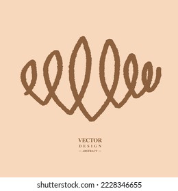 Decorative curly pattern, vector abstract lines, hand drawn imperfections.