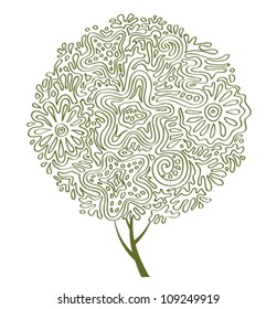 decorative curve graphic tree