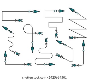 decorative and curved arrows symbols vector illustration
