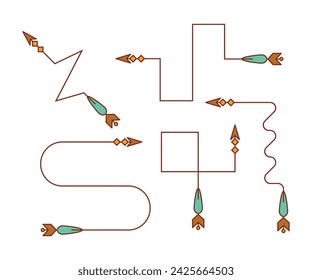 decorative and curved arrows symbols vector illustration