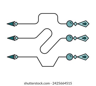 decorative and curved arrows symbols vector illustration