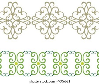 Decorative curvy lines for border and wallpaper