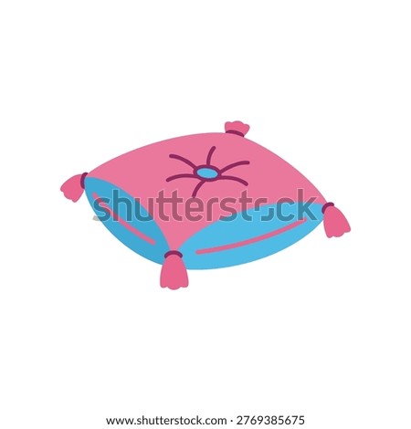 Decorative cushion icon with compact design, vector illustration for home decor and textile industry