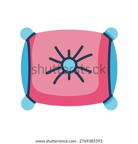 Decorative Cushion Icon Compact Vector Illustration, Home Decor and Interior Design Element