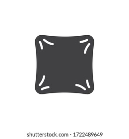 Decorative cushion pillow vector icon. filled flat sign for mobile concept and web design. Throw pillow glyph icon. Symbol, logo illustration. Vector graphics