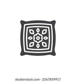 Decorative cushion vector icon. filled flat sign for mobile concept and web design. Throw Pillow glyph icon. Symbol, logo illustration. Vector graphics